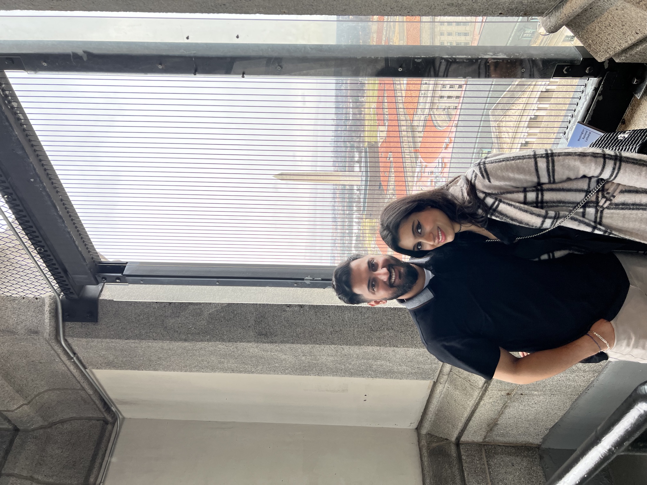 Jennifer and Samir overlooking the Washington Monument