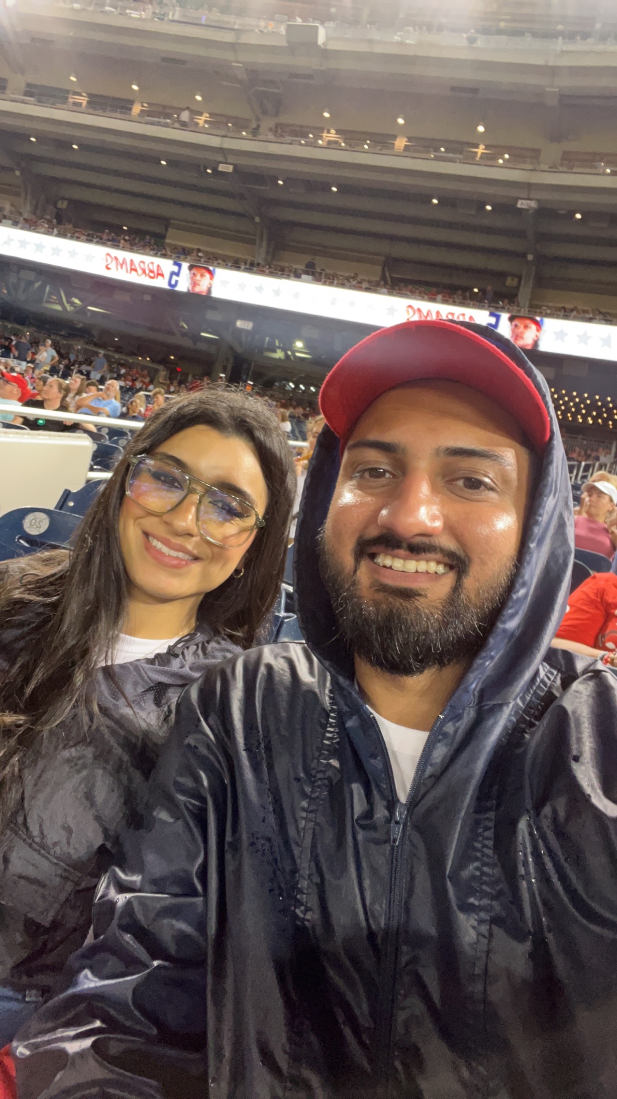 Jennifer and Samir at the ballpark