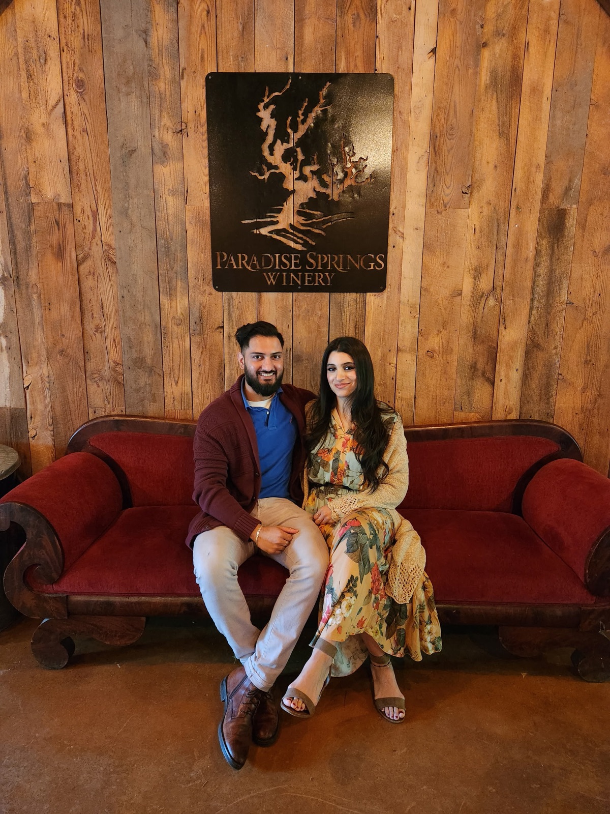 Jennifer and Samir at Paradise Springs Winery