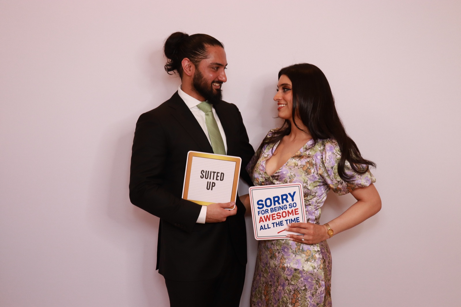 Jennifer and Samir at the photo booth